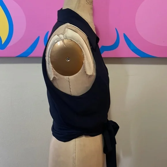 Moschino Silk Wrap Blouse Cruise Me Baby Sleeveless - Picture 6 of 12